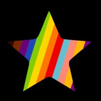 Pride flag star representing LGBTQIA+ identity