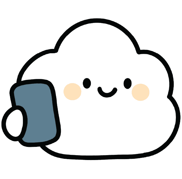 Illustration of a cloud holding a phone