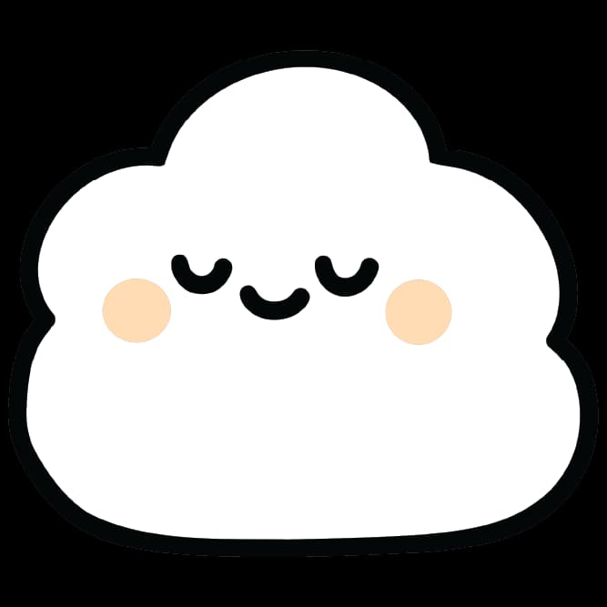 Illustration of a cloud character at a laptop
